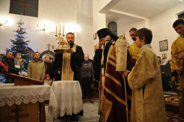 Wigilia w cerkwi prawosławnej. Fot. Łukasz Szełemej [Radio Szczecin] [6.01.2013] Wigilia Bożego Narodzenia w Kościele wschodnim