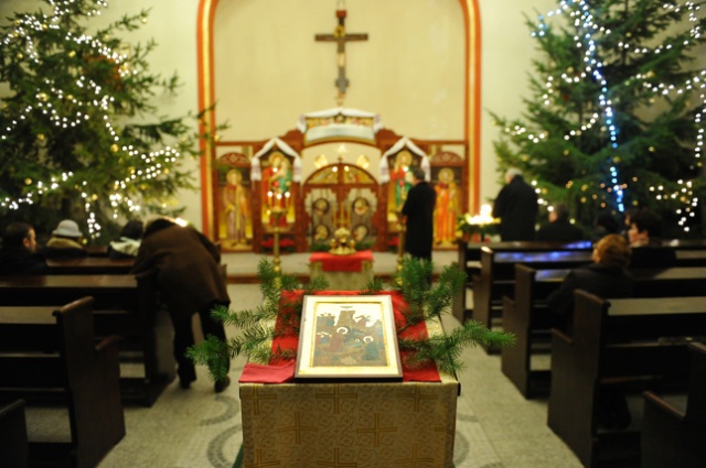 Wigilia w cerkwi greckokatolickiej. Fot. Łukasz Szełemej [Radio Szczecin] [6.01.2013] Wigilia Bożego Narodzenia w Kościele wschodnim