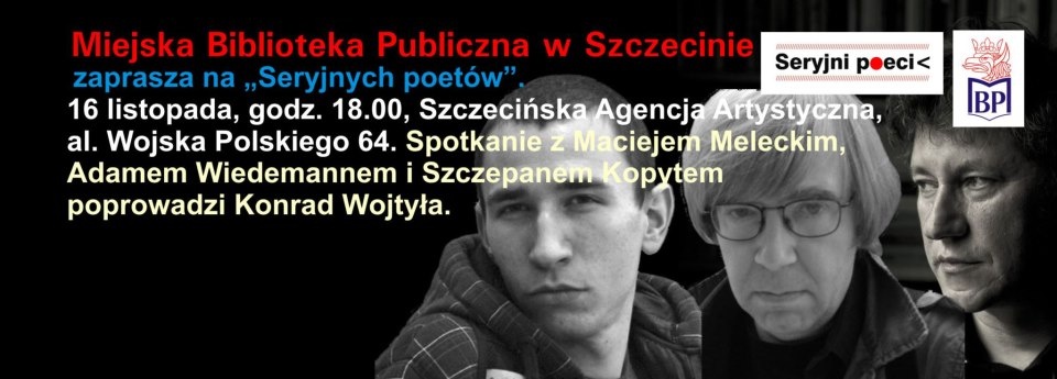 Plakat promujący spotkanie, fot. [MBP Szczecin]