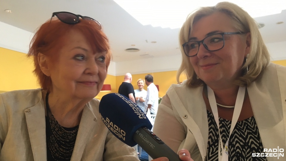 Aktorka Iga Cembrzyńska i dziennikarka Radia Szczecin - Katarzyna Wolnik-Sayna. Fot. Radio Szczecin