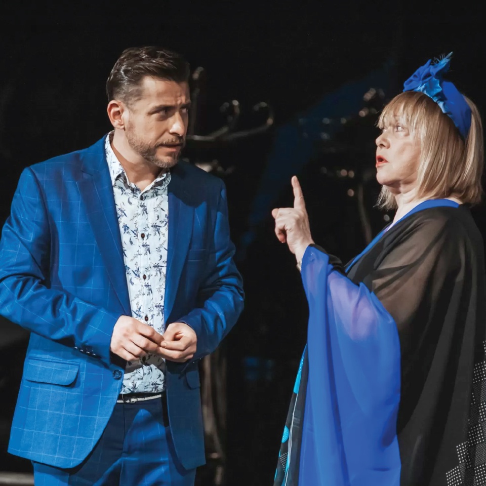 Joanna Żółkowska i Kacper Kuszewski w spektaklu "Pani Pylińska i sekret Chopina". Fot. materiały promocyjne organizatora