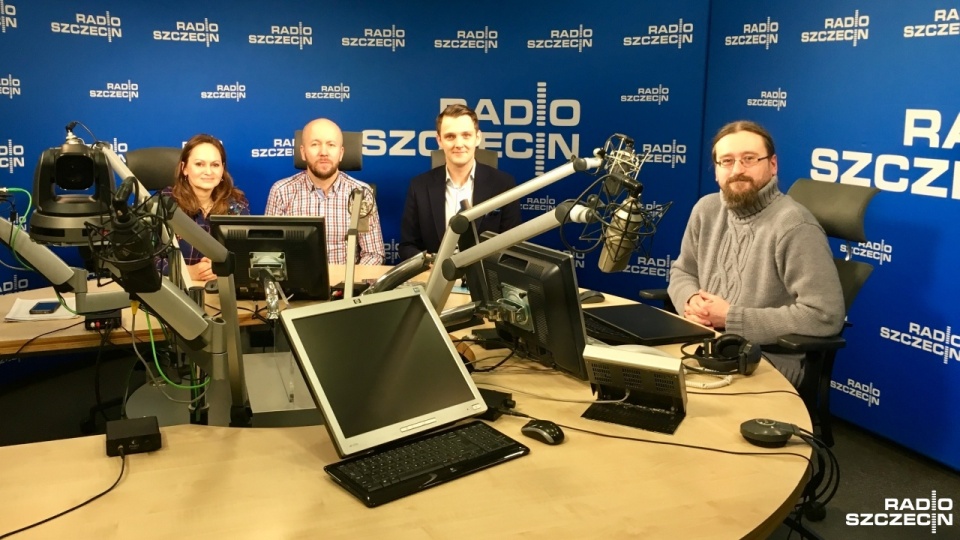 Goście audycji "Kawiarenka polityczna" w Radiu Szczecin. Fot. Sylwia Polachowska [Radio Szczecin]