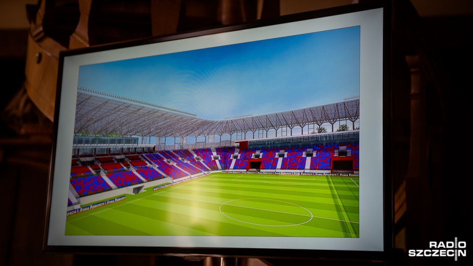 Projekt stadionu Pogoni Szczecin po przebudowie. Fot. Konrad Nowak [Radio Szczecin]