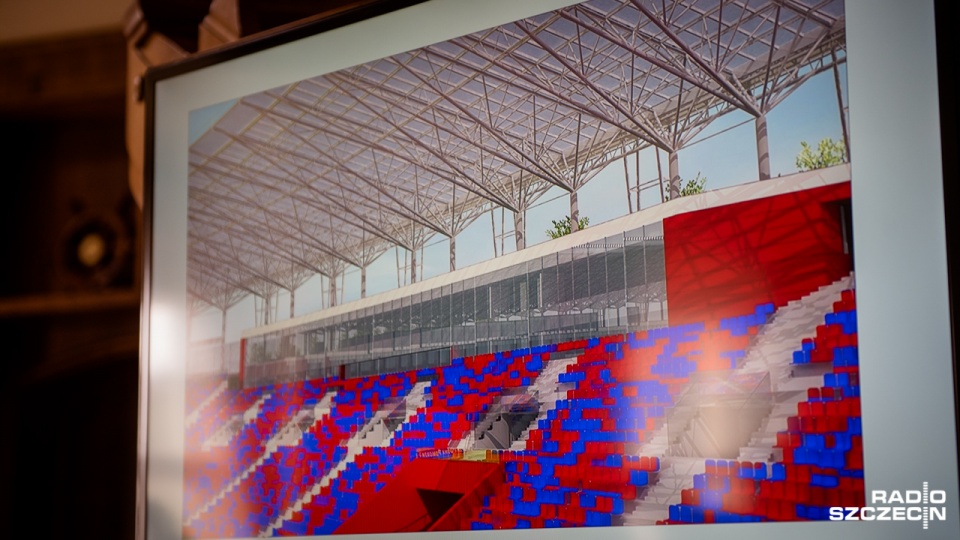 Projekt stadionu Pogoni Szczecin po przebudowie. Fot. Konrad Nowak [Radio Szczecin]