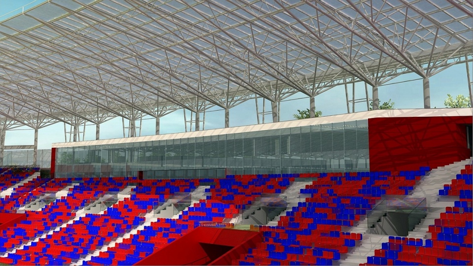 Projekt stadionu Pogoni Szczecin po przebudowie. Fot. Materiały UM Szczecin