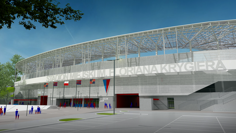 Projekt stadionu Pogoni Szczecin po przebudowie. Fot. Materiały UM Szczecin