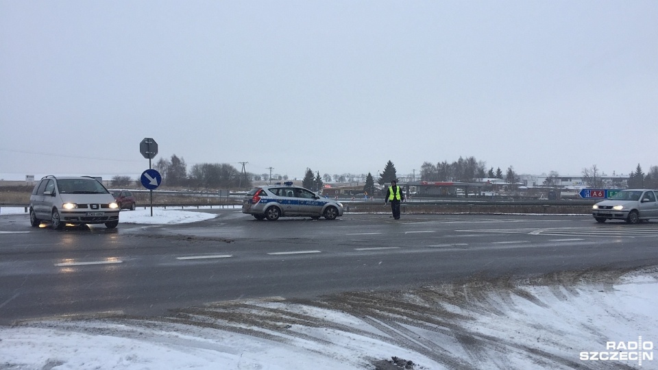 Policja kierowała wszystkich na objazdy. Fot. Piotr Sawiński [Radio Szczecin]