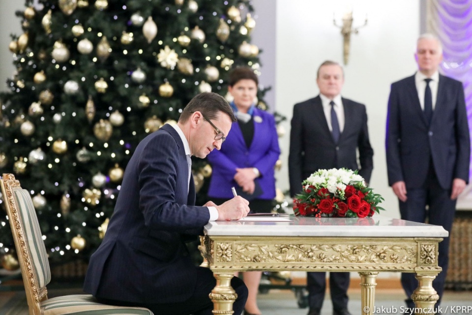 Mateusz Morawiecki został powołany na urząd Prezesa Rady Ministrów. Fot. Jakub Szymczuk/KPRP, źródło: www.prezydent.pl