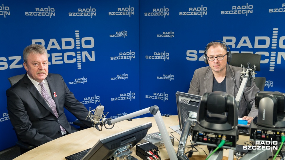 Marcin Przepióra był gościem audycji "Rozmowy pod krawatem". Fot. Robert Stachnik [Radio Szczecin]