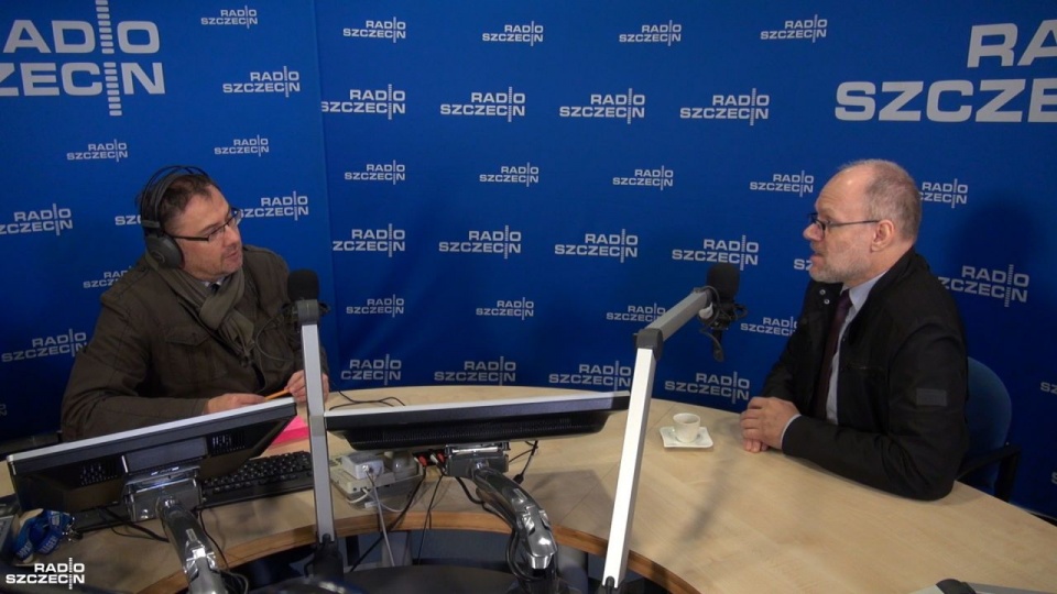 Gościem red. Przemysława Szymańczyka był prof. Maciej Drzonek. Fot. Radio Szczecin