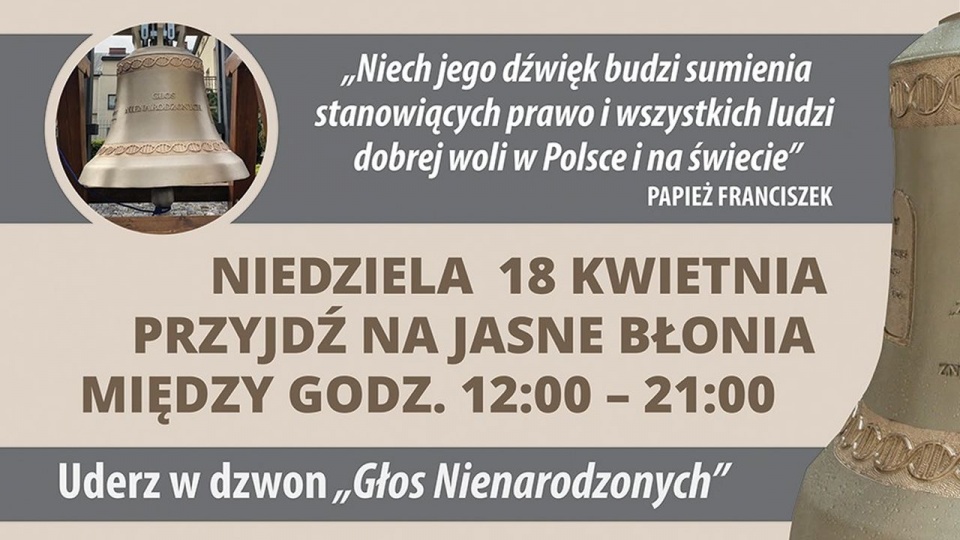 Dzwon powstał z inicjatywy podkarpackich obrońców życia. źródło: https://www.facebook.com/FundacjaMalychStopek