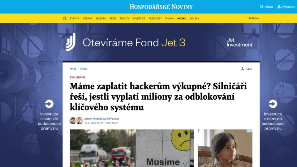 źródło: https://archiv.hn.cz/c1-67080580-mame-zaplatit-hackerum-vykupne-silnicari-resi-jestli-vyplati-miliony-za-odblokovani-klicoveho-systemu