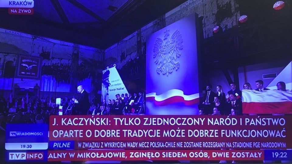 Prezes PiS przypomniał, że po 1918 roku "trzeba było lat walki o państwo". źródło: screenshoot - TVP INFO
