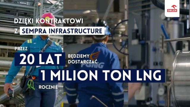 PKN Orlen podpisał z amerykańską firmą Sempra Infrastructure długoterminowy kontrakt na dostawy gazu LNG. Przez 20 lat z terminala Port Arthur w Teksasie do Polski będzie płynęło milion ton surowca rocznie.