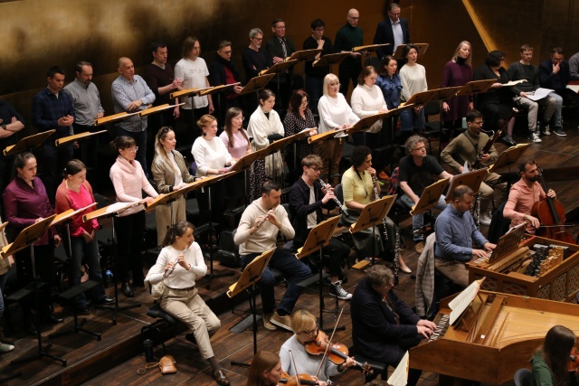 Próba generalna wykonawców Pasji według św. Jana. Fot. Leszek Konicki [Filharmonia w Szczecinie] Monumentalna Pasja według św. Jana w Złotej Sali Filharmonii [ZDJĘCIA]