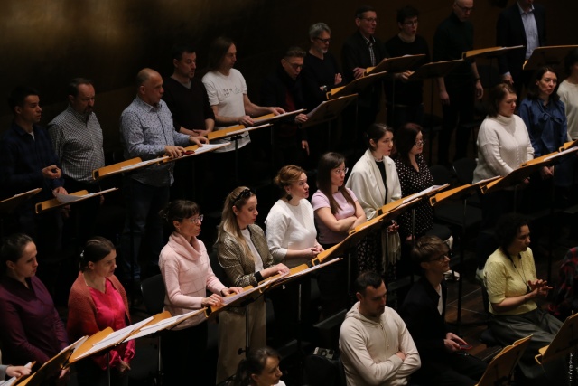 Próba generalna wykonawców Pasji według św. Jana. Fot. Leszek Konicki [Filharmonia w Szczecinie] Monumentalna Pasja według św. Jana w Złotej Sali Filharmonii [ZDJĘCIA]