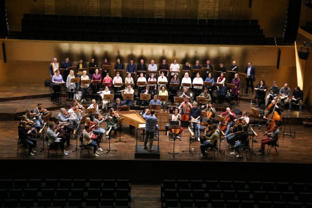 Próba generalna wykonawców Pasji według św. Jana. Fot. Leszek Konicki [Filharmonia w Szczecinie] Monumentalna Pasja według św. Jana w Złotej Sali Filharmonii [ZDJĘCIA]